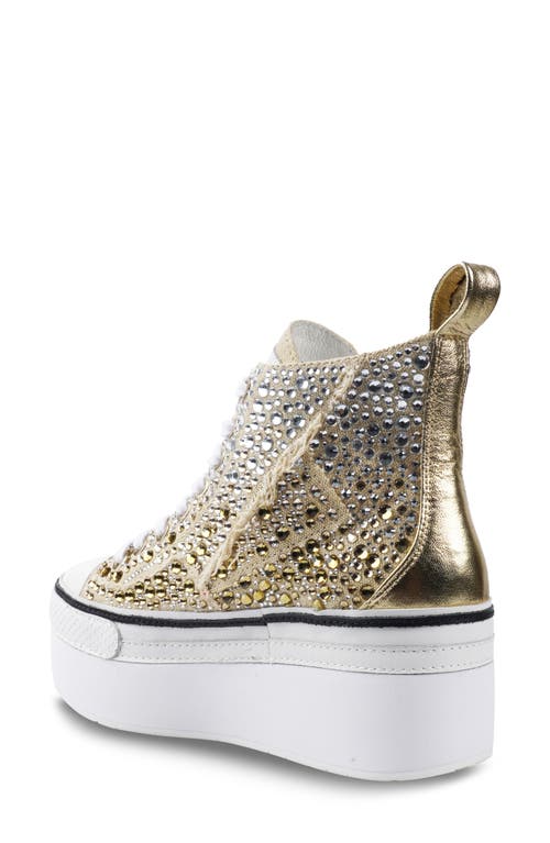 Zigi Carmensa Embellished Platform High Top Sneaker In Gold