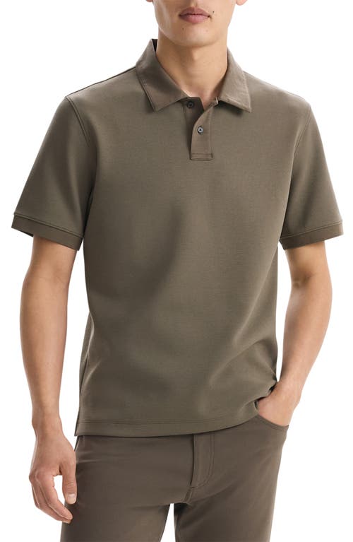 Shop Theory Delroy Double Piqué Polo In Moss