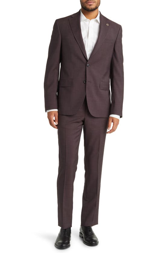 Shop Ted Baker London Roger Extra Slim Fit Solid Wool Suit In Burgundy