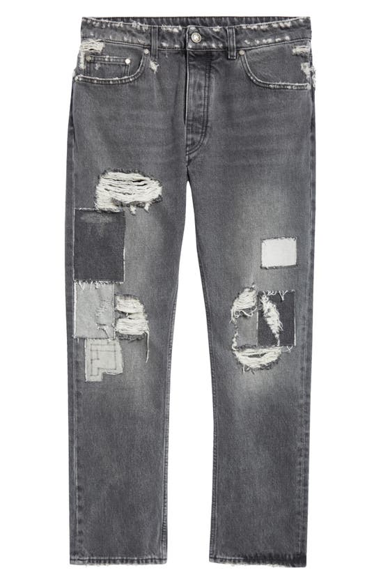 Shop Palm Angels Destroyed Denim Jeans In Black Off White