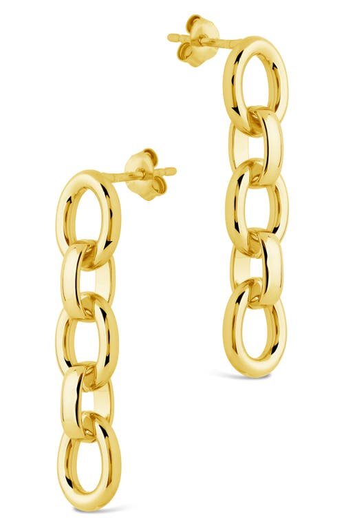 Sterling Forever Frankie Chain Linear Drop Earrings In Gold