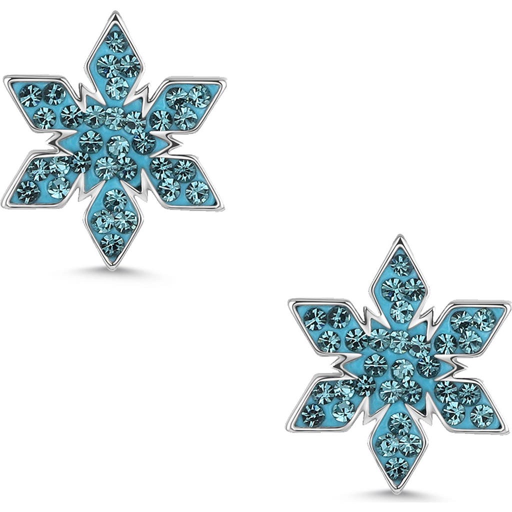 Lily Nily Kids' Crystal Snowflake Stud Earrings In Blue