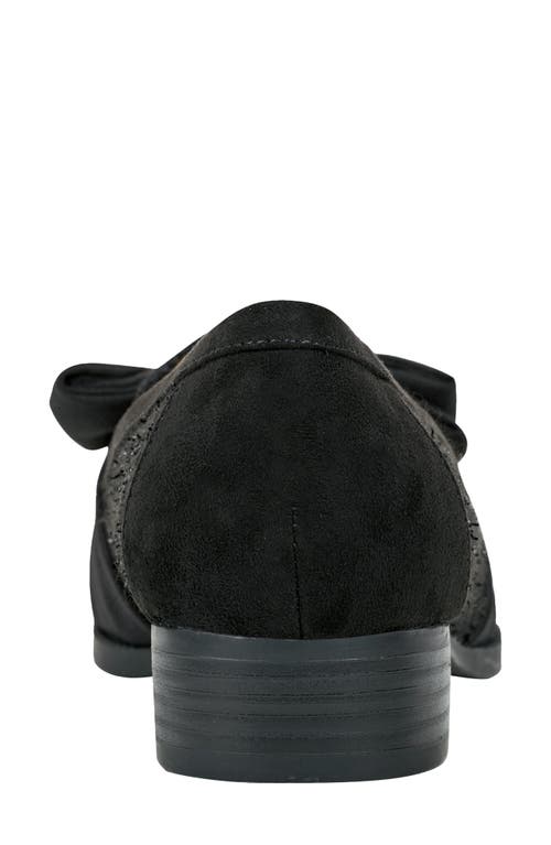 Bandolino Women's Lindio Bow Slip On Tailored Loafers In Black Fabric