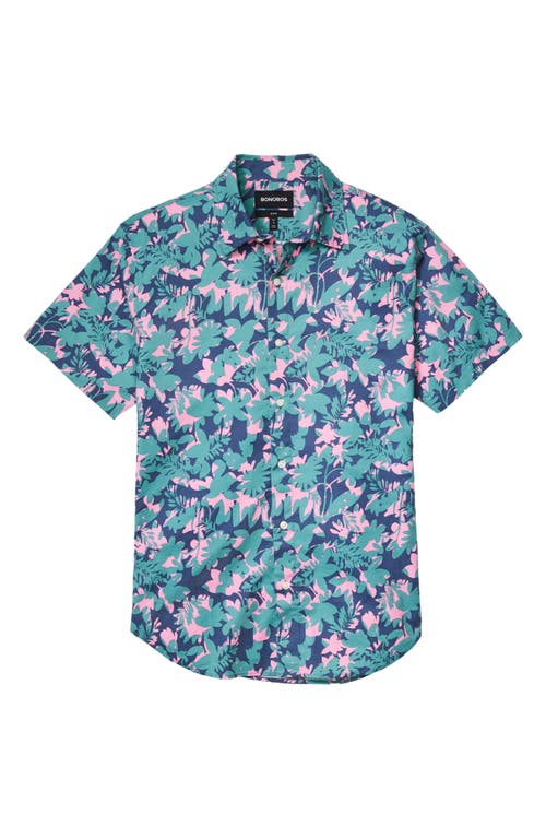 Shop Bonobos Riviera Slim Fit Floral Short Sleeve Stretch Cotton Button-up Shirt In Bonavista Leaves V4 C52