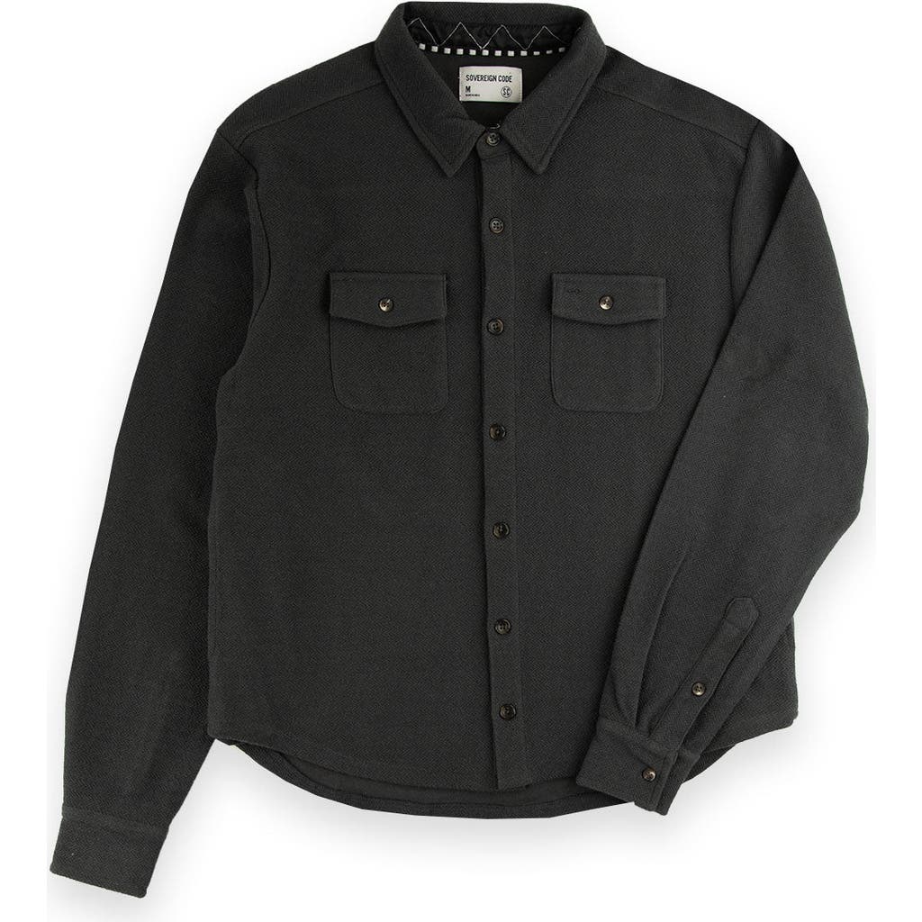 Sovereign Code Favor Button Down Knit Shirt In Gunmetal