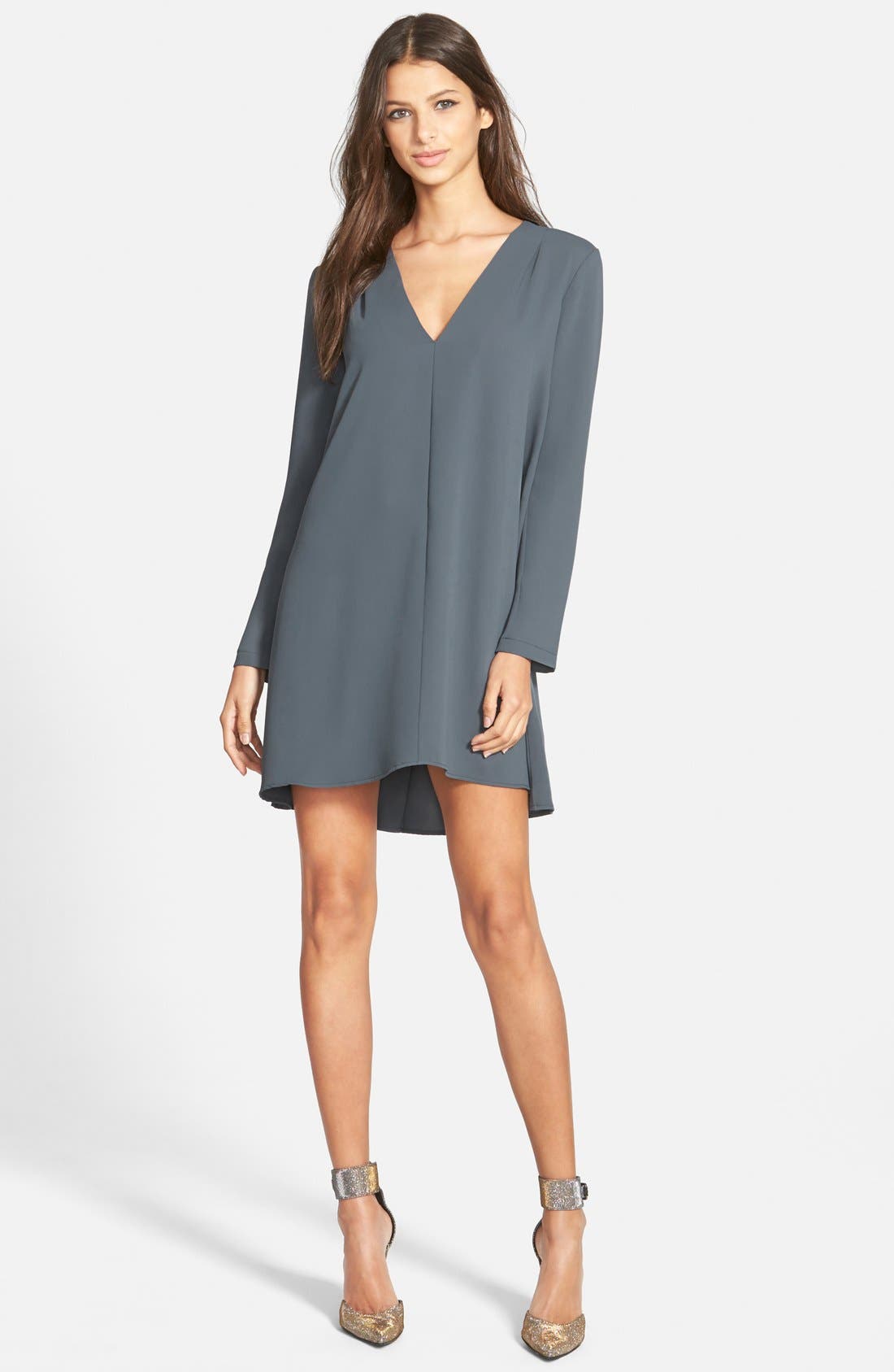 ASTR Long Sleeve Trapeze Dress Nordstrom
