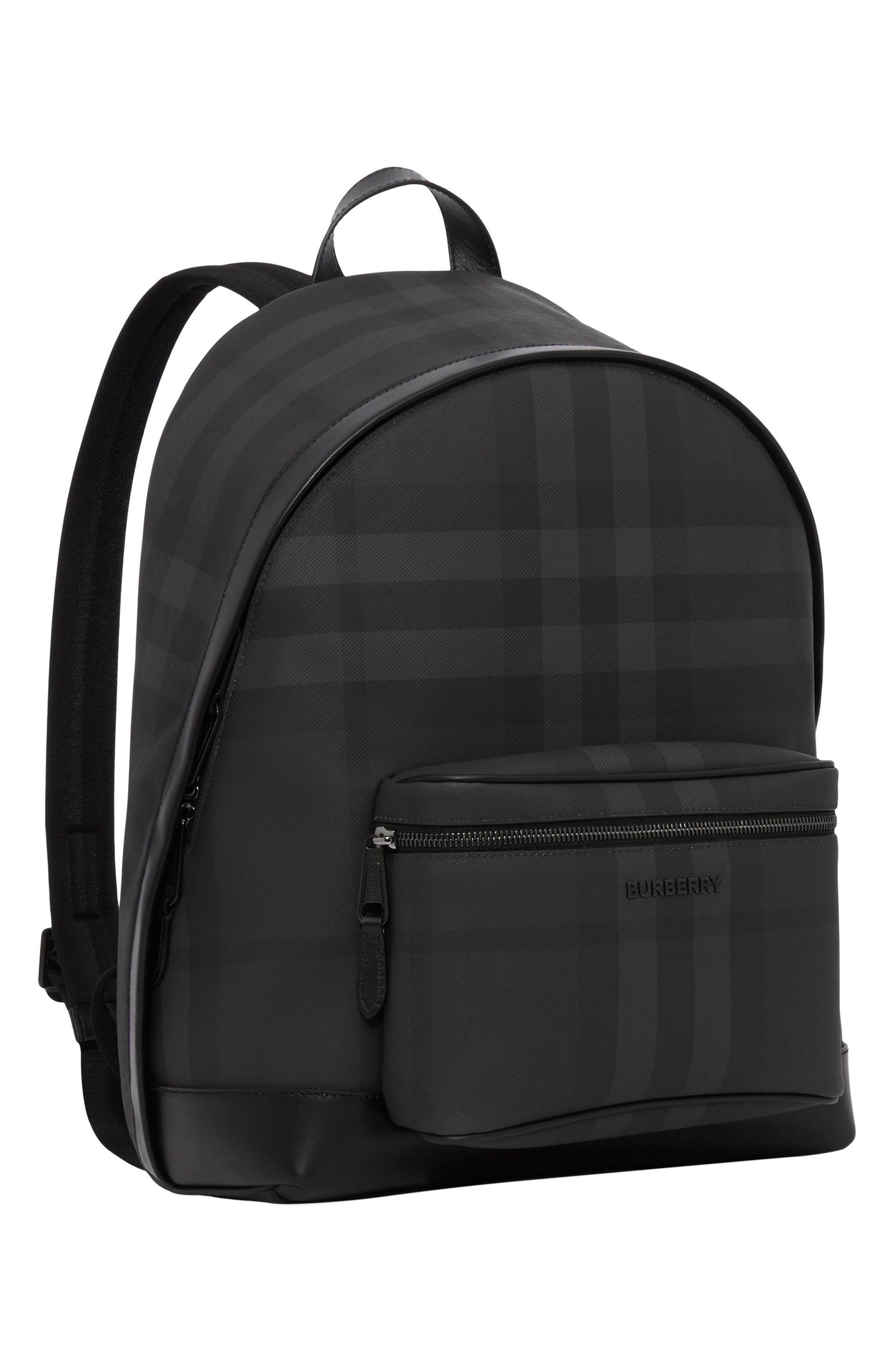 burberry Jett Check Canvas Backpack in Charcoal | Smart Closet display picture 2