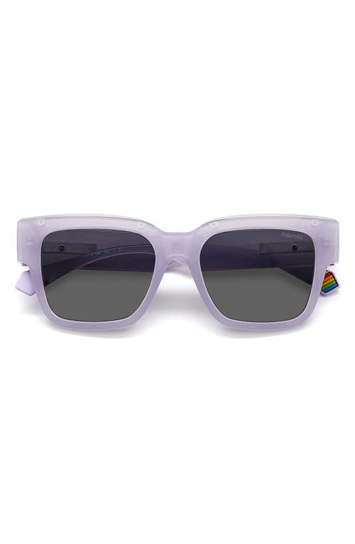 Polaroid 52mm Polarized Square Sunglasses In Lilac/gray Polarized
