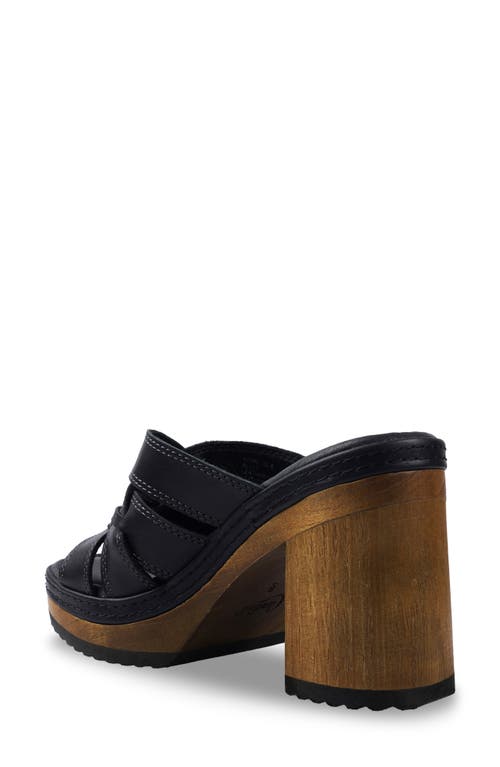 Candies Candie's Fiore Platform Slide Sandal In Black Leather