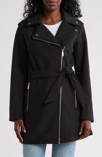 Bcbgeneration Asymmetric Belted Jacket In Black