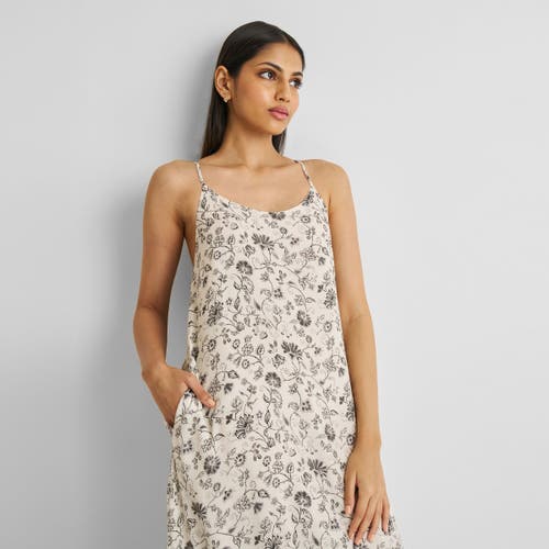 Reistor Flowy Maxi Dress In Off-white And Black Florals