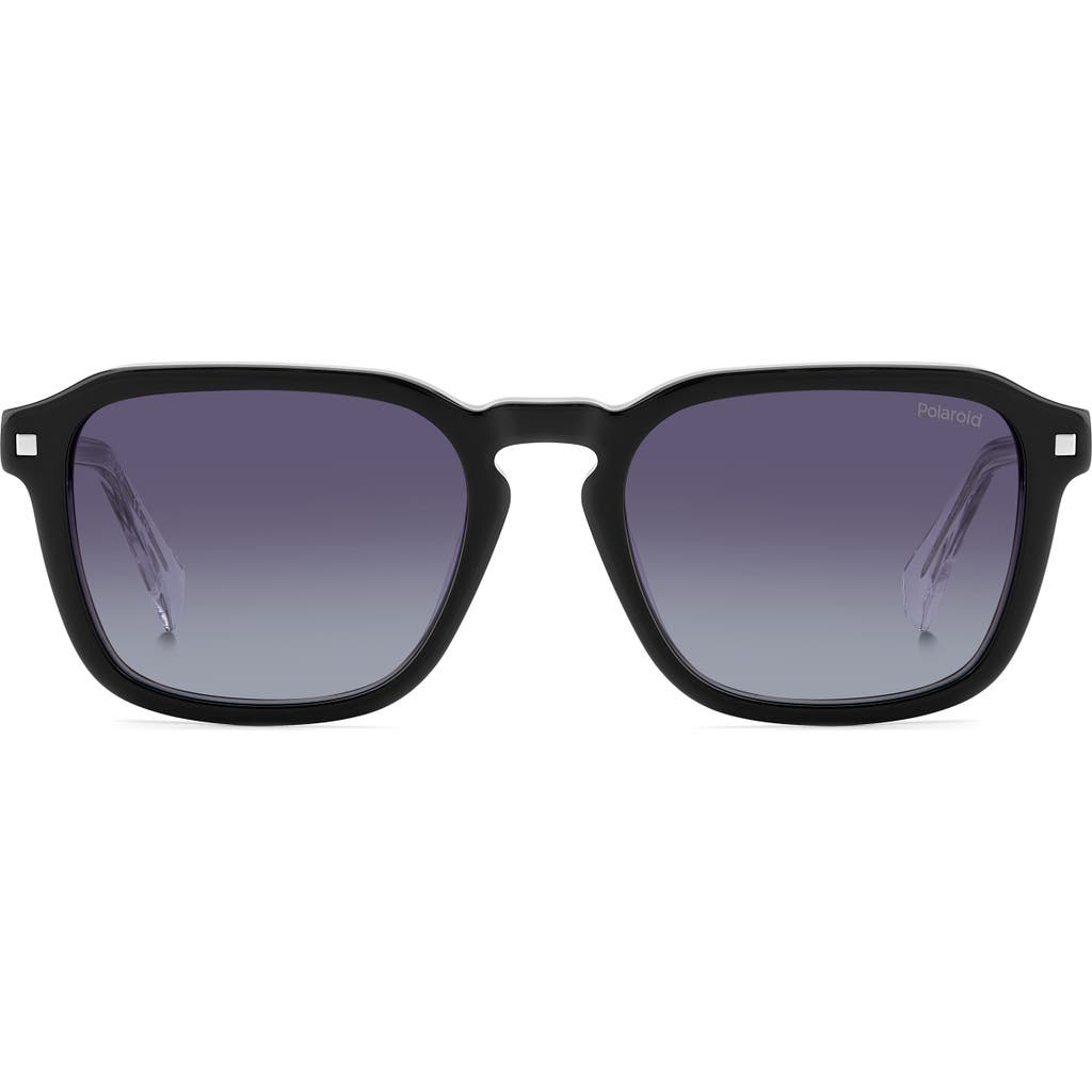 Polaroid 53mm Polarized Rectangular Sunglasses In Black