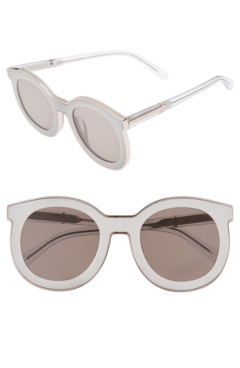 KAREN WALKER 'Super Spaceship - Arrowed by Karen' 52mm Sunglasses, Main, color, CRYSTAL CLEAR/ GOLD