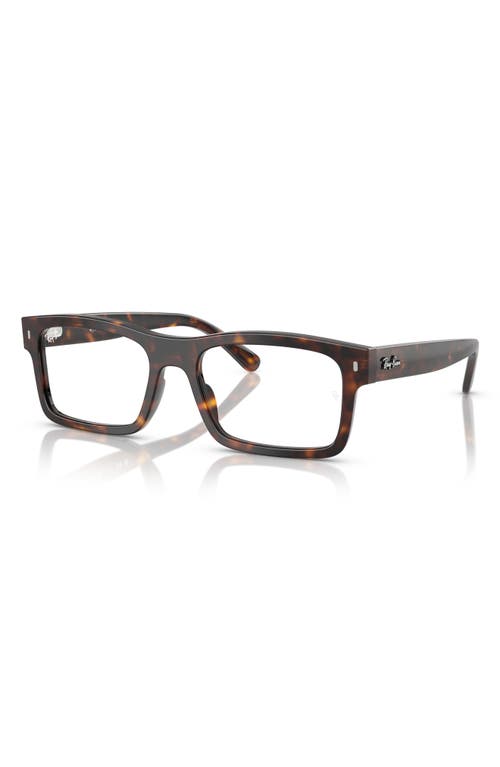 Ray Ban Ray-ban 54mm Rectangular Optical Glasses In Havana