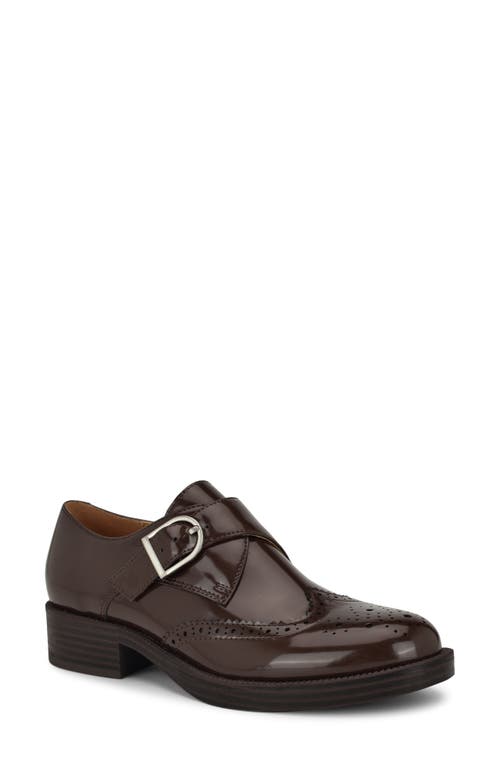 Shop Nine West Wingtip Monk Strap Loafer In Dark Brown