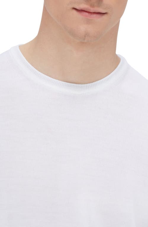 Bugatchi Scott Crewneck Merino Wool Sweater In Chalk