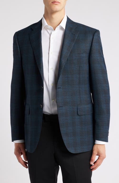 Canali Siena Regular Fit Plaid Wool Sport Coat in Green 