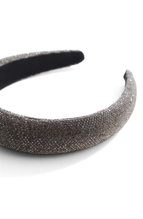 Shop Mango Crystal Headband In Grey