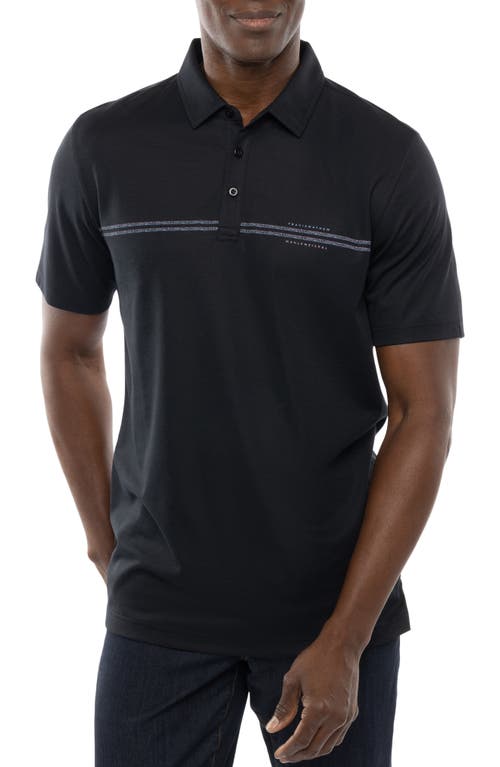 TravisMathew Island History Stripe Polo in Black