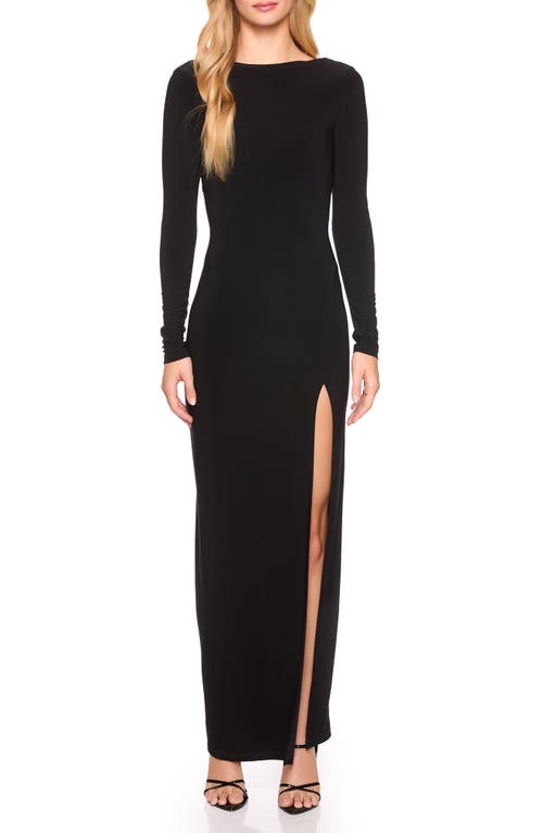 Susana Monaco Long Sleeve Jersey Cocktail Dress In Black