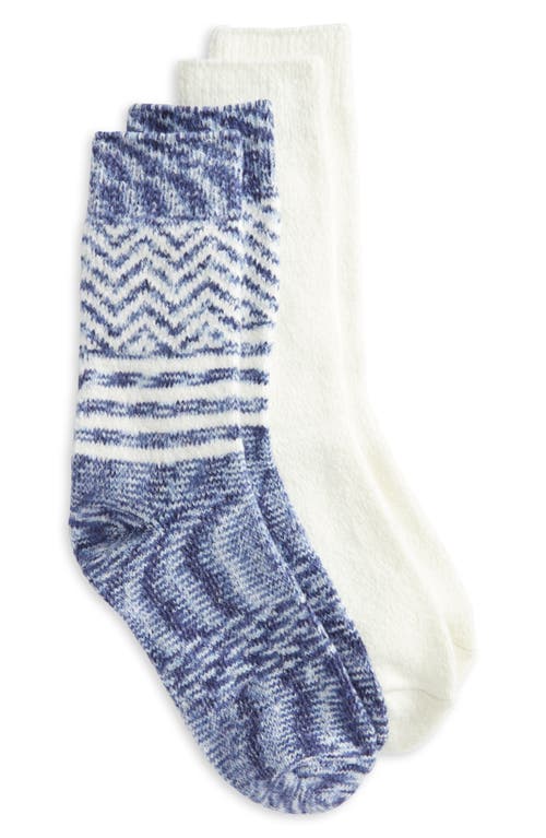 Shop Hue 2-pack Space Dye Boot Socks In Blue Geo Pack