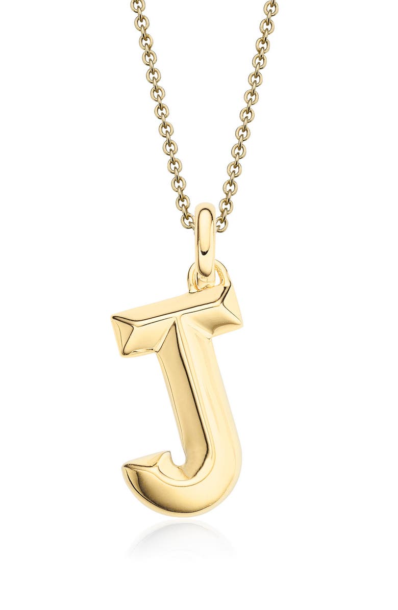 MONICA VINADER Alphabet Pendant, Main, color, Gold- J