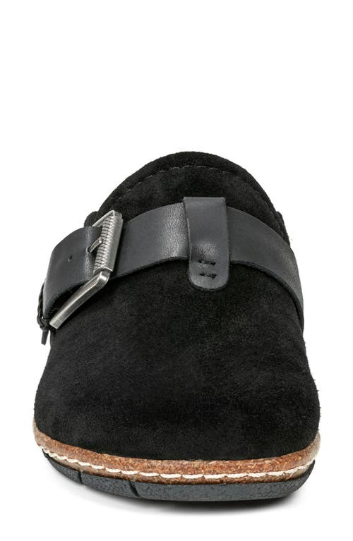 Earth Eras Womens Padded Insole Faux Suede Clogs In Black