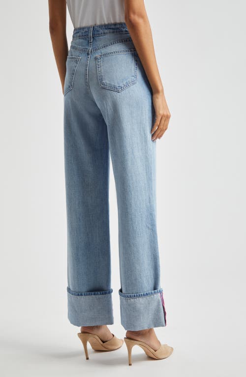 Shop L Agence L'agence Miley High Waist Cuff Wide Leg Jeans In Emerson