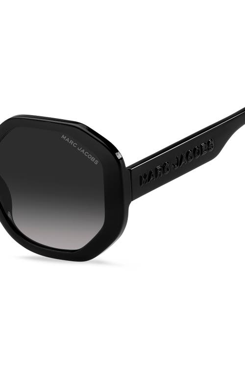 Marc Jacobs 53mm Gradient Round Sunglasses In Black/grey Shaded