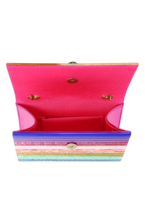 Shop Kurt Geiger London Party Eagle Clutch In Pink/blue Multi