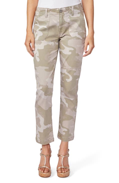 Mayslie Ankle Straight Leg Jeans (Camo Print)