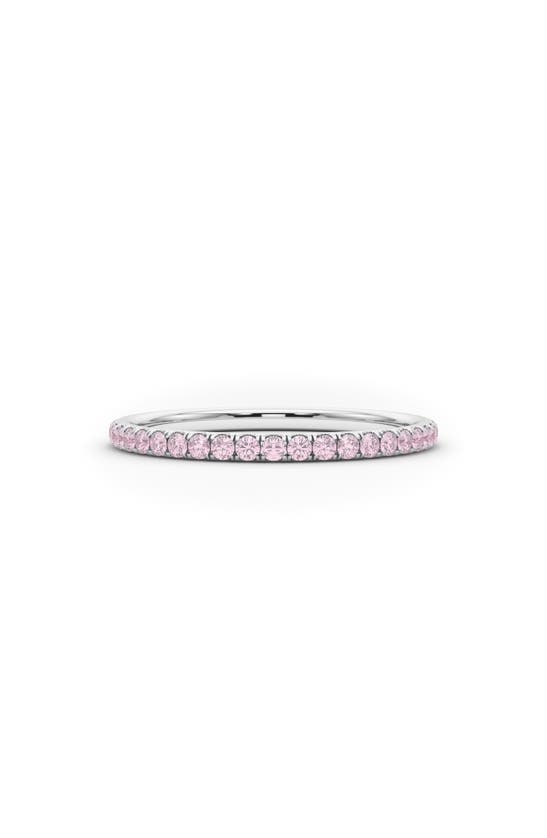 Hautecarat Petite Fancy Pink Lab Created Diamond Eternity Ring In 18k White Gold