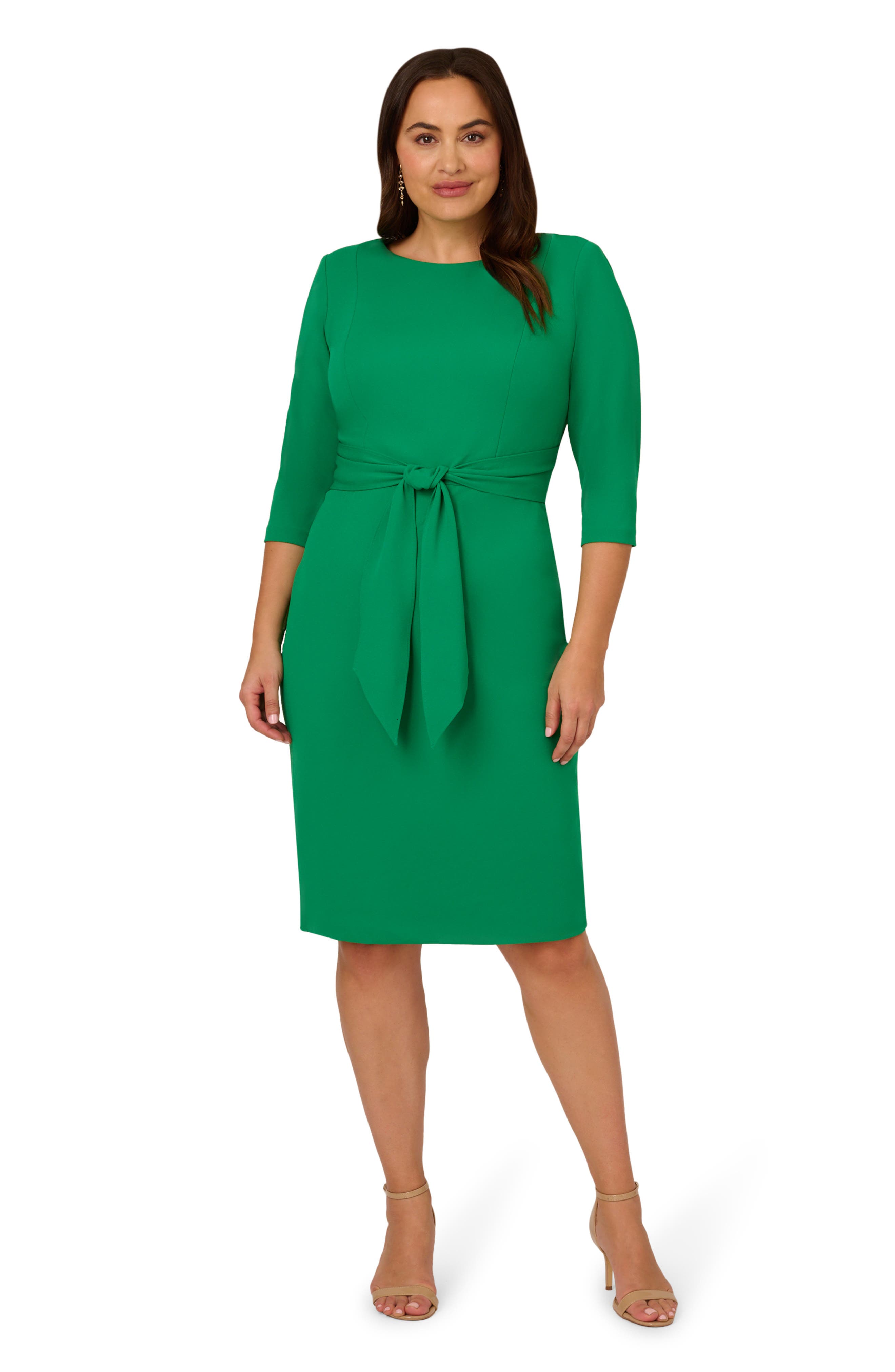 Adrianna Papell Ruffle Crepe Halterneck Dress Adrianna Papell Ruffle Crepe Halterneck Dress