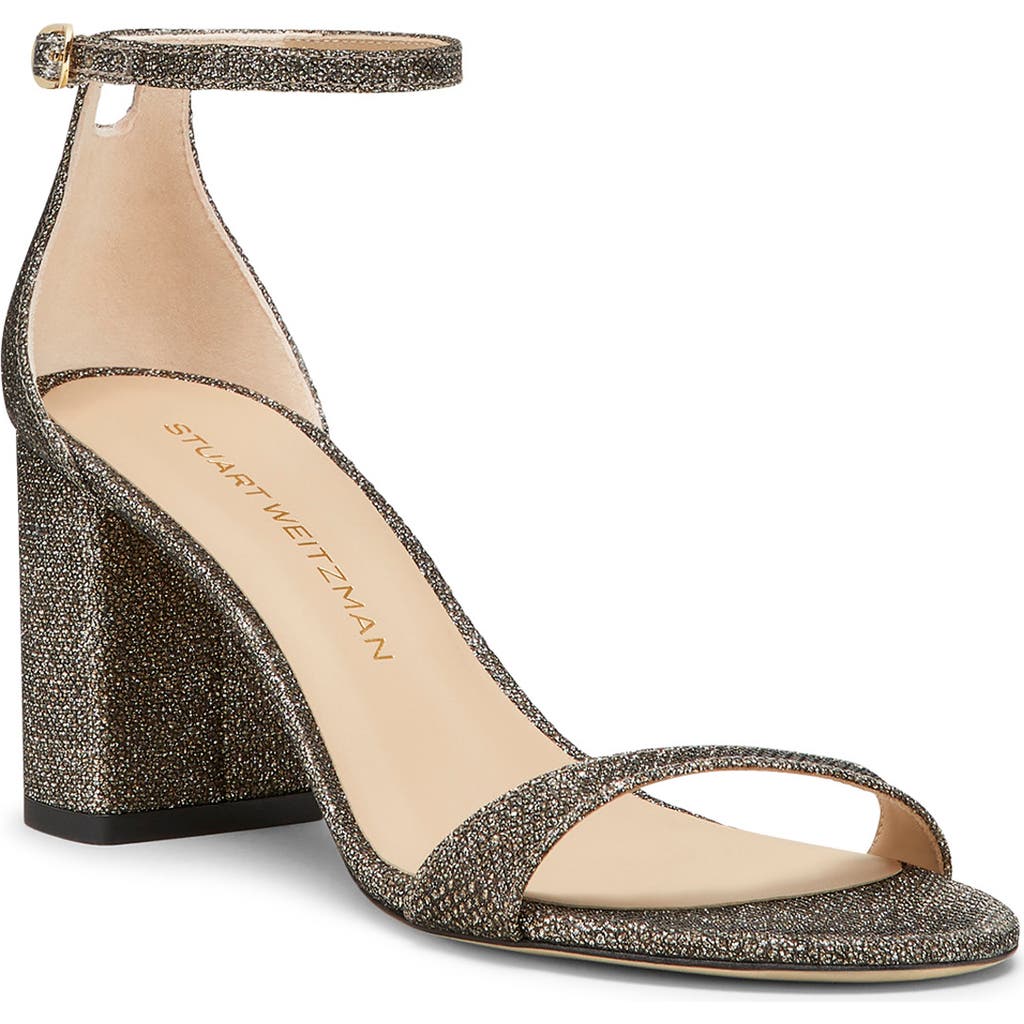 Stuart Weitzman Nudist Block 75 Sandal In New Pyrite