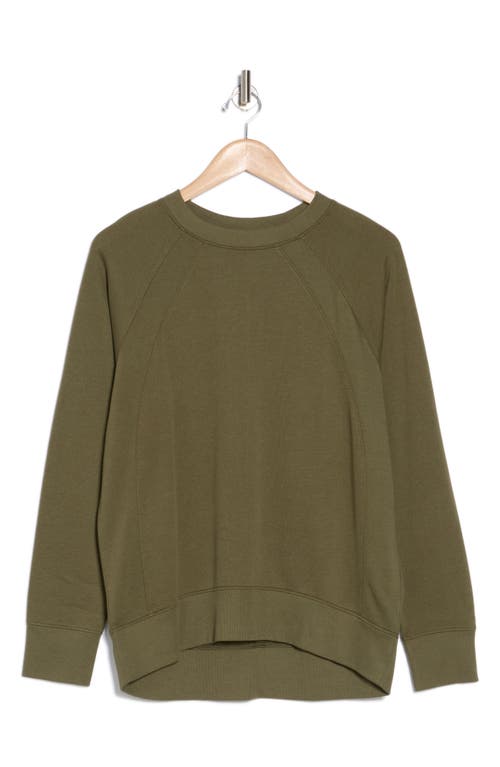 Zella Cloud Fleece Sweatshirt In Olive Night