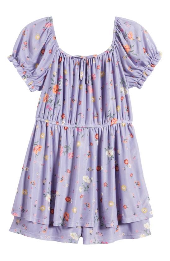 Shop Love, Fire Kids' Floral Romper In Lilac Floral