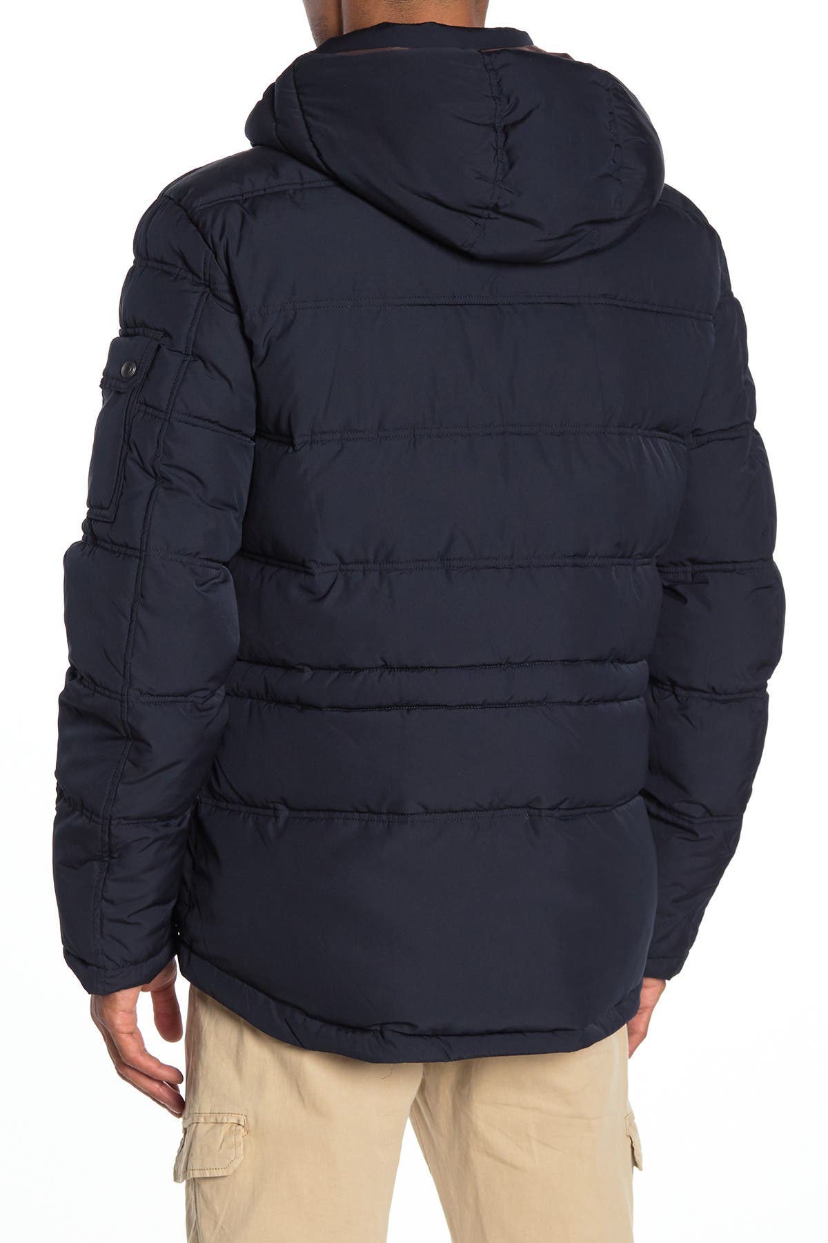 cole haan hooded zip puffer down jacket