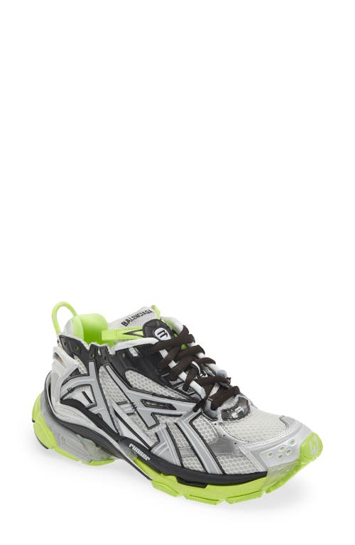 Balenciaga Runner Sneaker In White/black/yellow