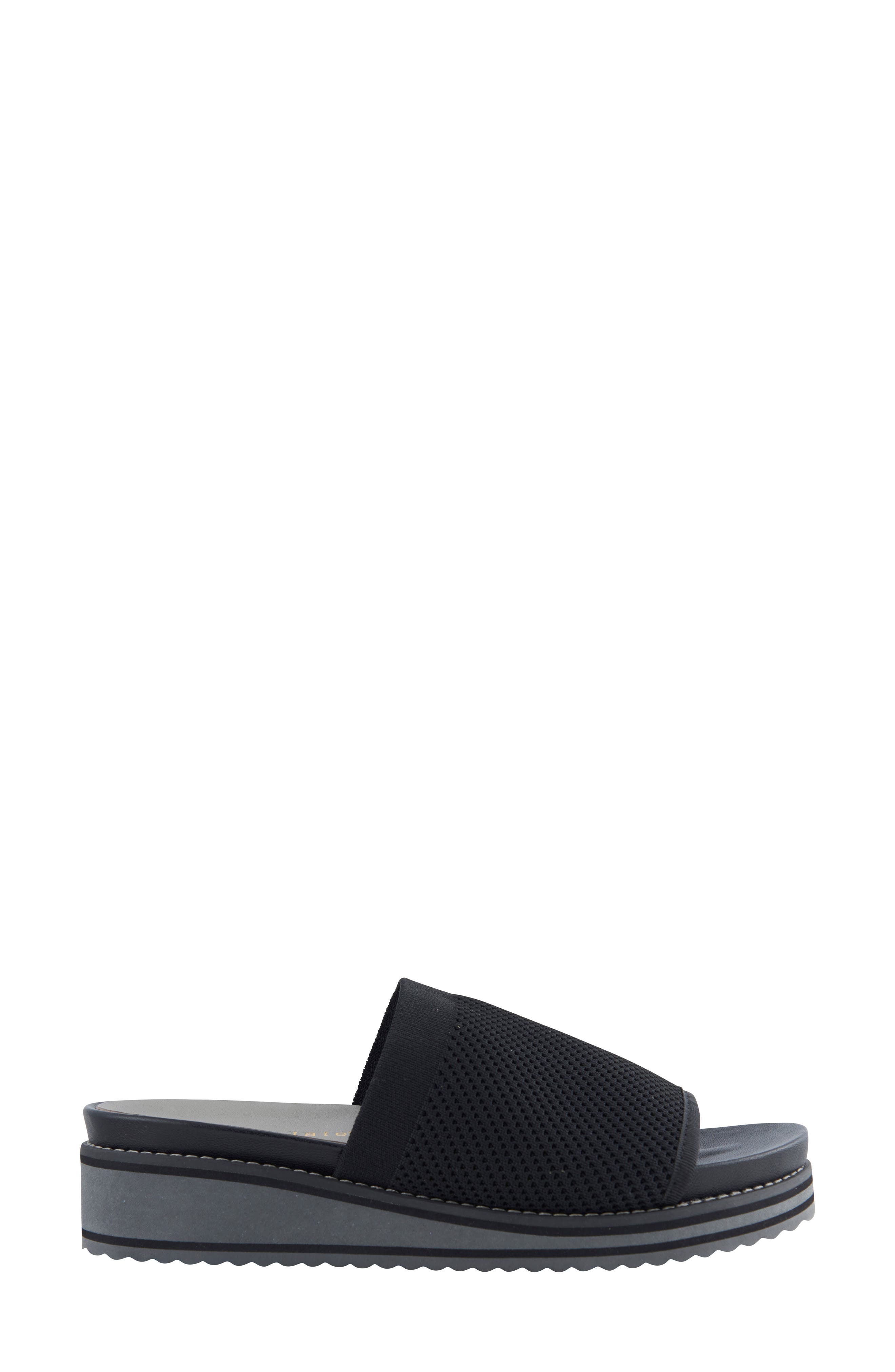 DAVID TATE Aline Knit Wedge Slide Sandal, Main, color, Black