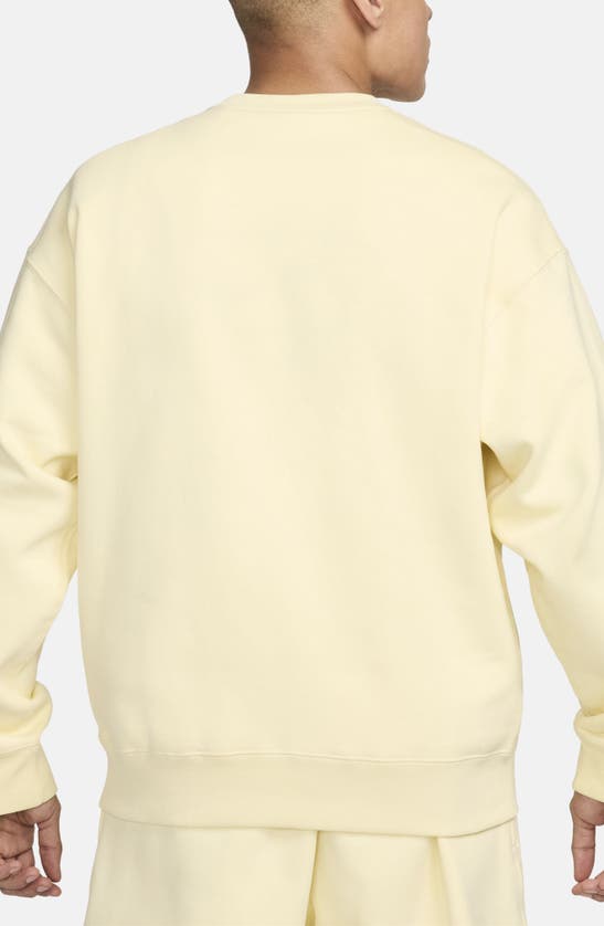 Shop Nike Solo Swoosh Oversize Crewneck Sweatshirt In Alabaster/ White