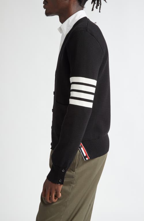 Shop Thom Browne 4-bar Milano Knit Cardigan In Black