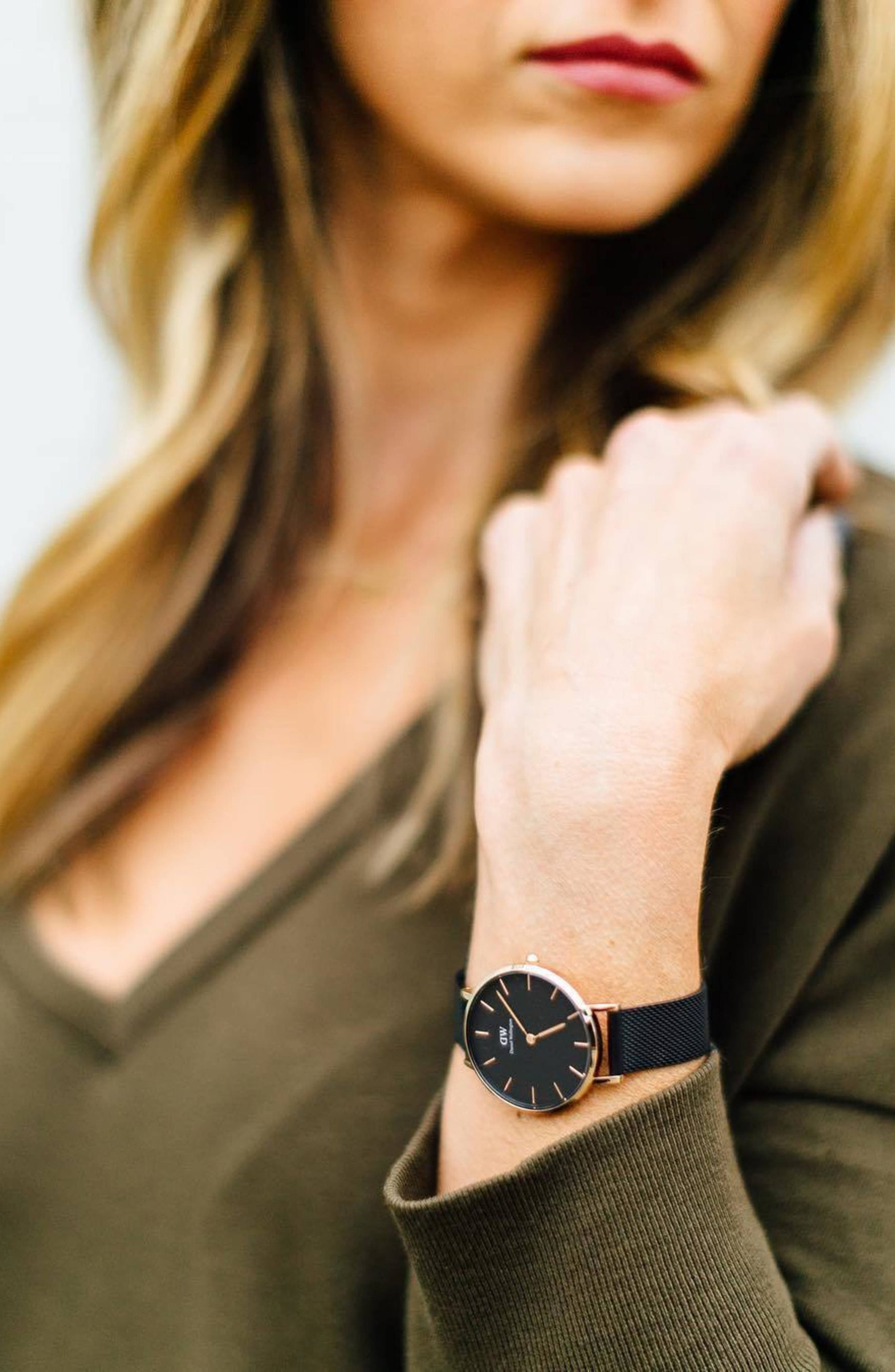 daniel wellington black mesh