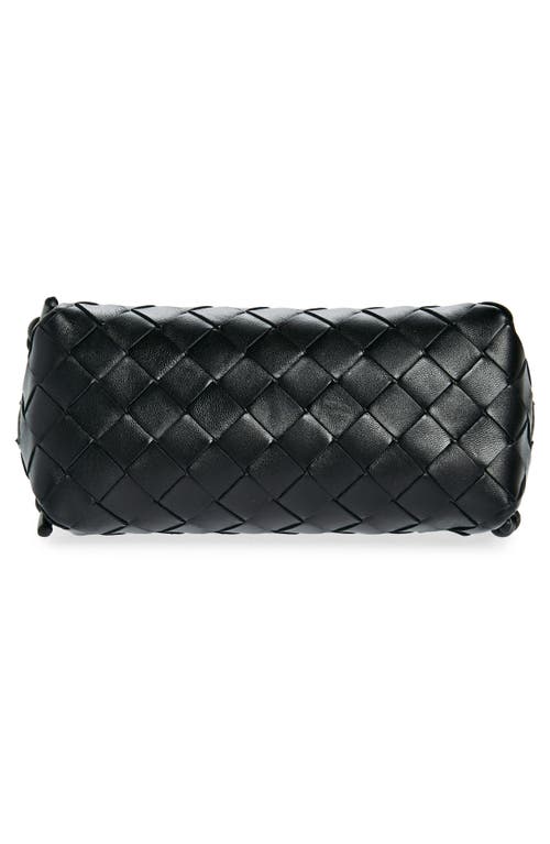 Bottega Veneta Mini Concert Intrecciato Leather Crossbody Bag In 8425 Black-gold