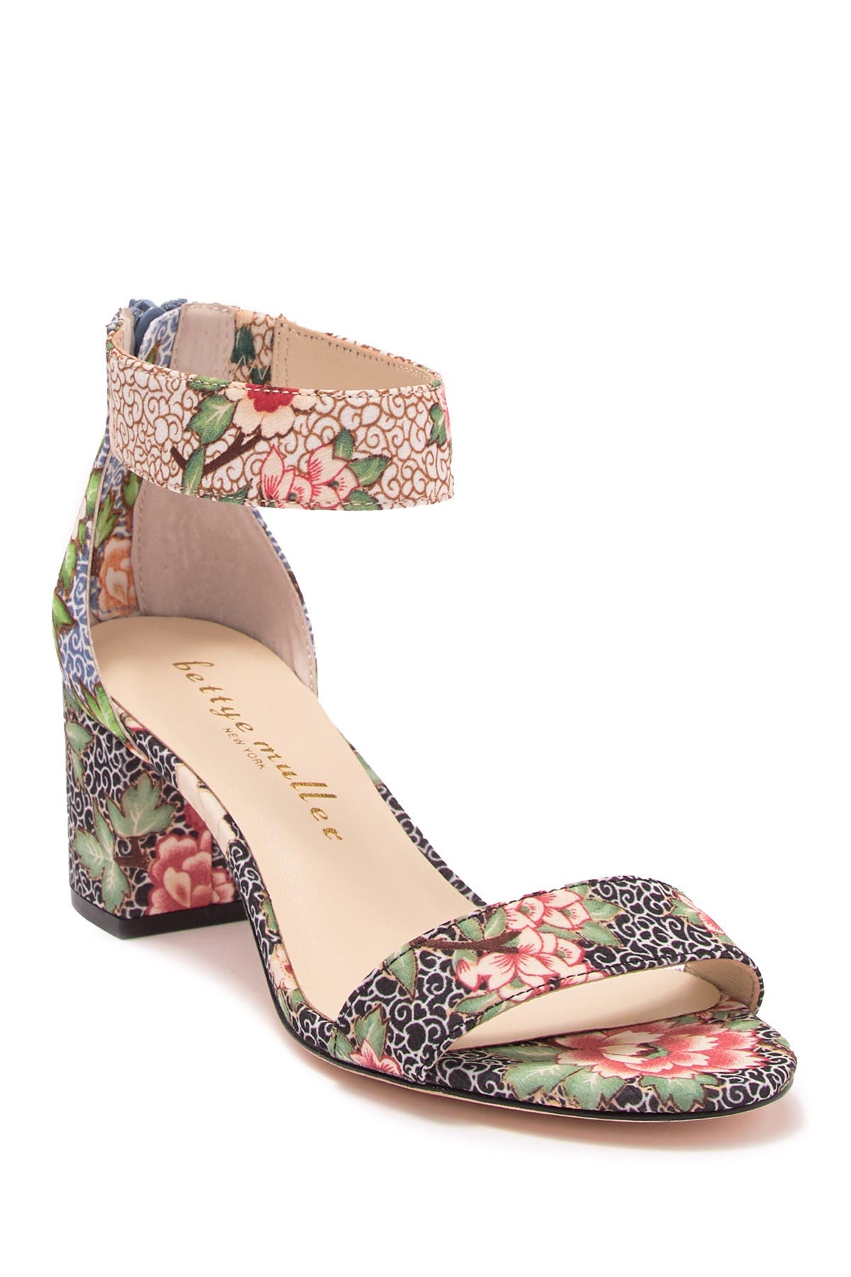 floral block heel sandals