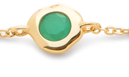 Shop Monica Vinader Siren Emerald Chain Bracelet In 14k Solid Gold/emerald