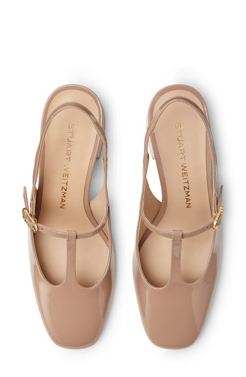 Shop Stuart Weitzman Jane T-strap Slingback Pump In Fawn