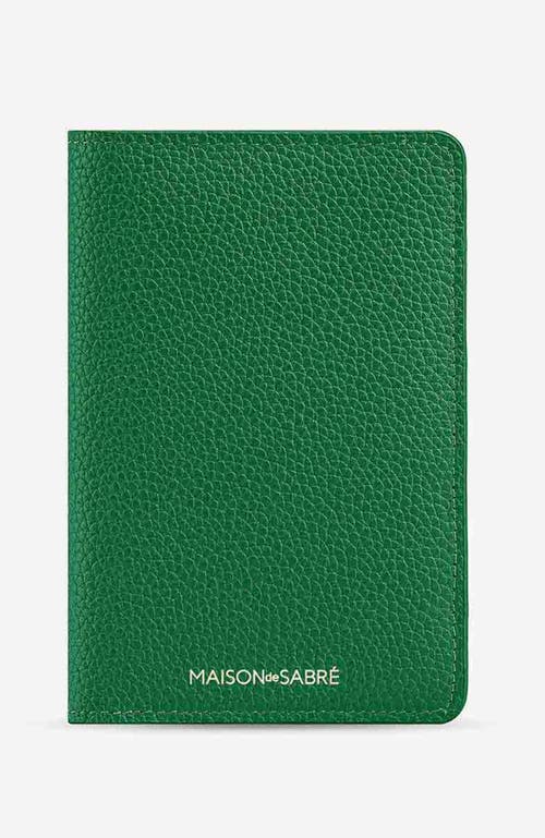 Shop Maison De Sabre Maison De Sabré Leather Passport Holder In Emerald Green