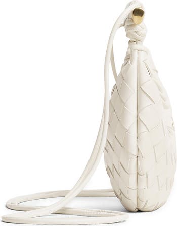 Bottega Veneta Mini Sardine Intrecciato Top-Handle Bag Chalk-M Brass