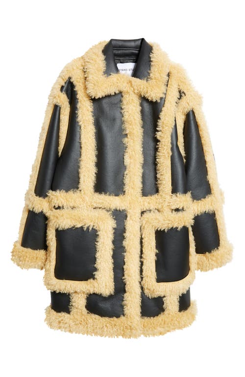 Stand Studio Stand Coat Handlee In Black/light Caramel