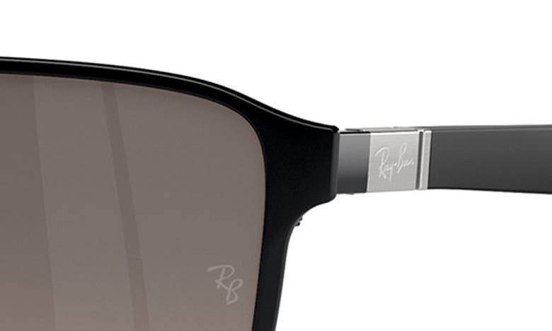 Ray Ban Chromance 55mm Polarized Square Sunglasses In Black/grey